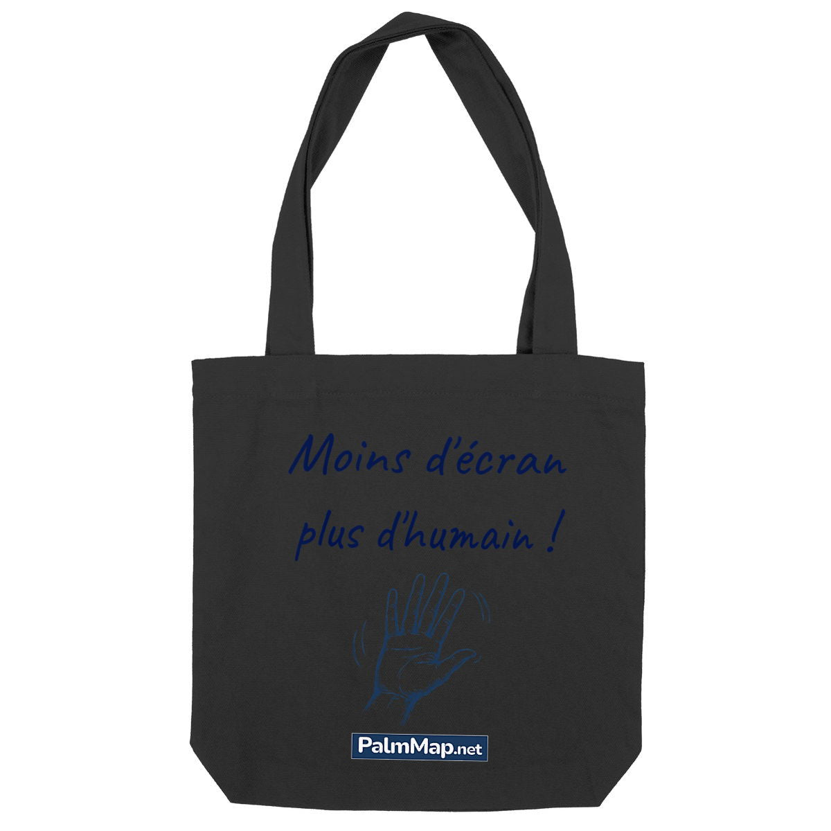 Totebag "Plus d'humain" - face_noir